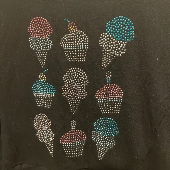 Juicy Couture Black Crewneck with Bling Ice Cream - Picture 2 of 6